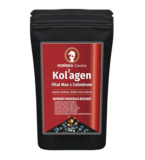Kolagen Vital Max z Colostrum w proszku 510g KOŃSKA DAWKA