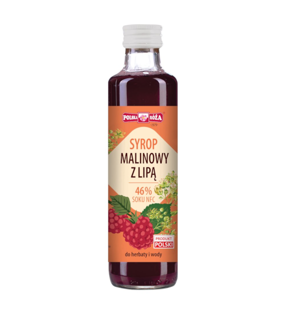Syrop malinowy z lipą 46% soku 250ml POLSKA RÓŻA