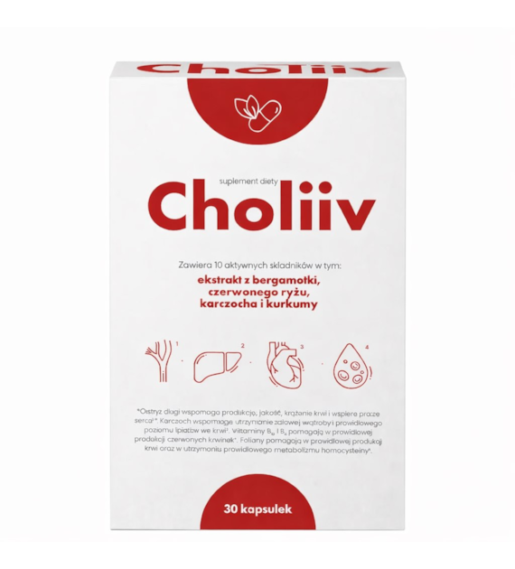 CHOLIIV - cholesterol, homocysteina, wątroba 30 kaps.