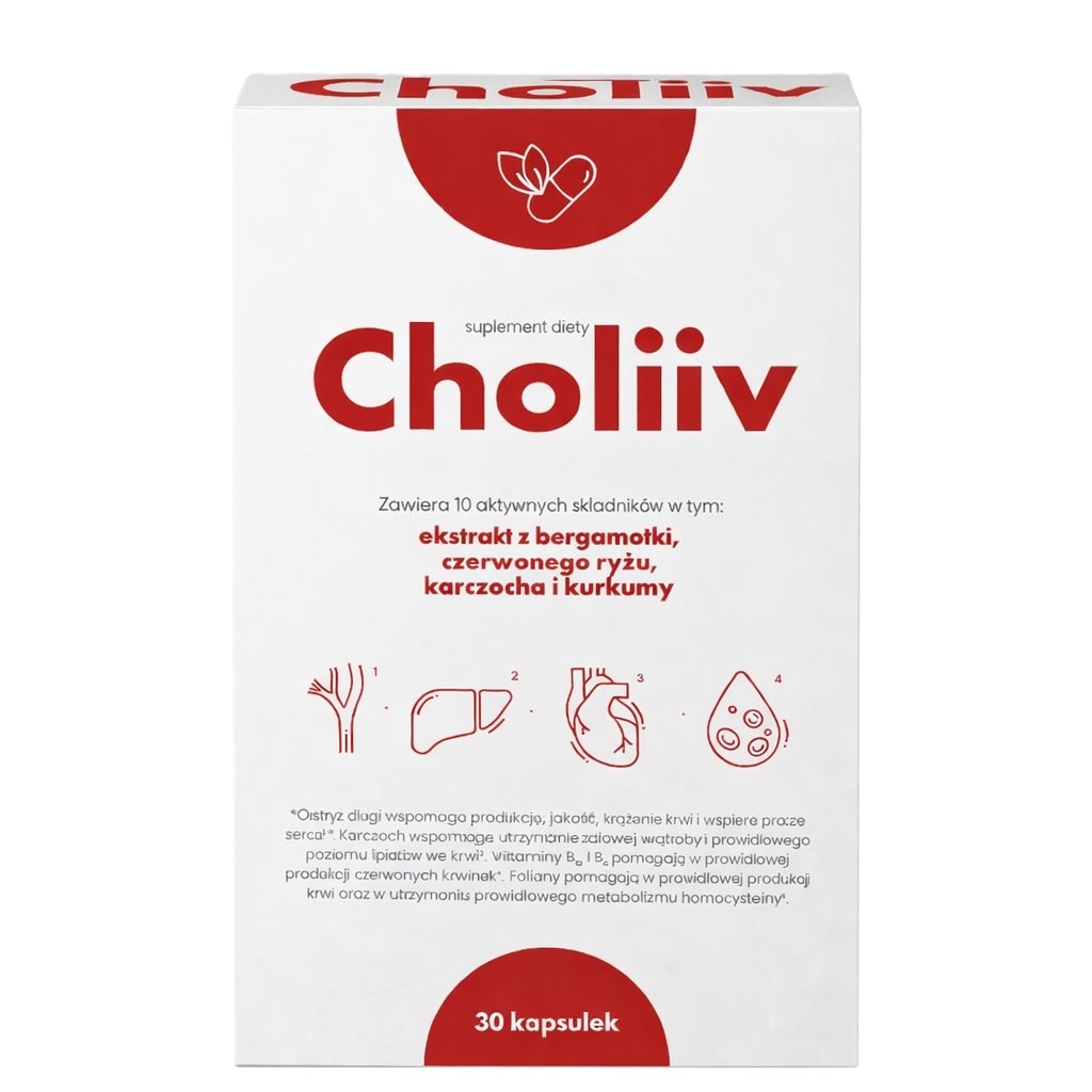 CHOLIIV - cholesterol, homocysteina, wątroba 30 kaps.