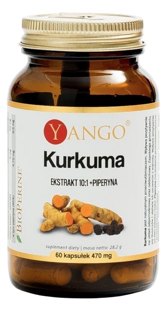 YANGO Kurkuma - ekstrakt 10:1 + piperyna - 60 kaps.