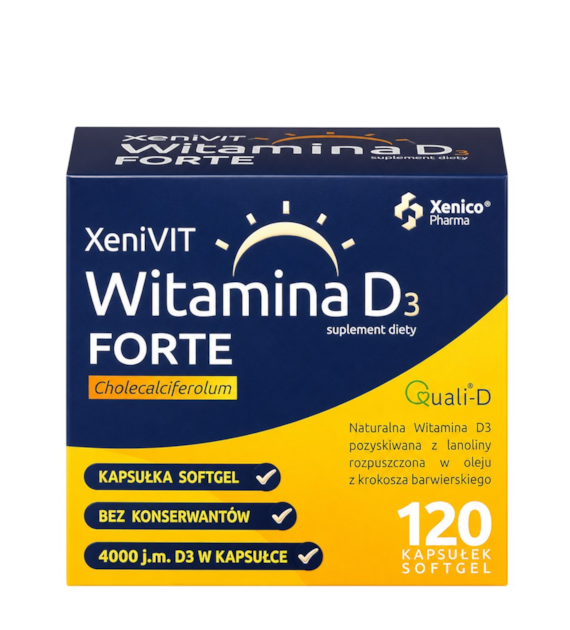 XeniVIT Witamina D3 Forte 4000, 120 sgels. XENICO PHARMA