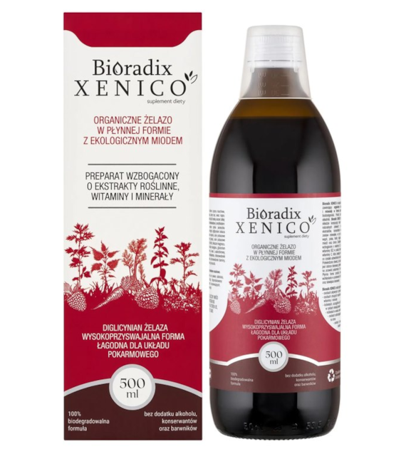 Bioradix Xenico żelazo w płynie z BIO miodem 500ml XENICO PHARMA