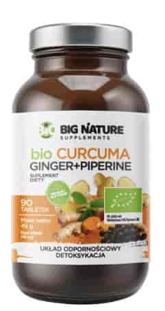 BIG NATURE Tabletki Curcuma Ginger Piperine BIO 90 tabl.