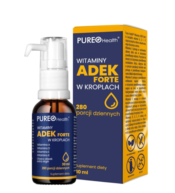 PUREO HEALTH Witaminy ADEK Forte w kroplach 30 ml