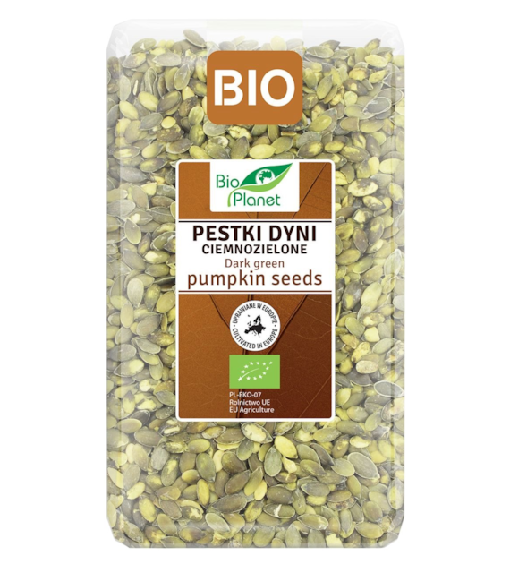 BIO PLANET Pestki dyni ciemnozielone BIO 1kg (Uprawiane w Europie)