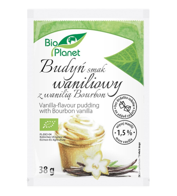 BIO PLANET Budyń o smaku waniliowym z wanilią Bourbon BIO 38g