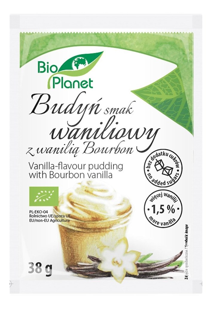 BIO PLANET Budyń o smaku waniliowym z wanilią Bourbon BIO 38g