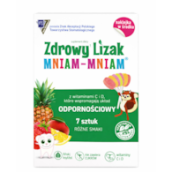 Zdrowy lizak Mniam-Mniam bez cukru różne smaki 7 sztuk + naklejka STARPHARMA