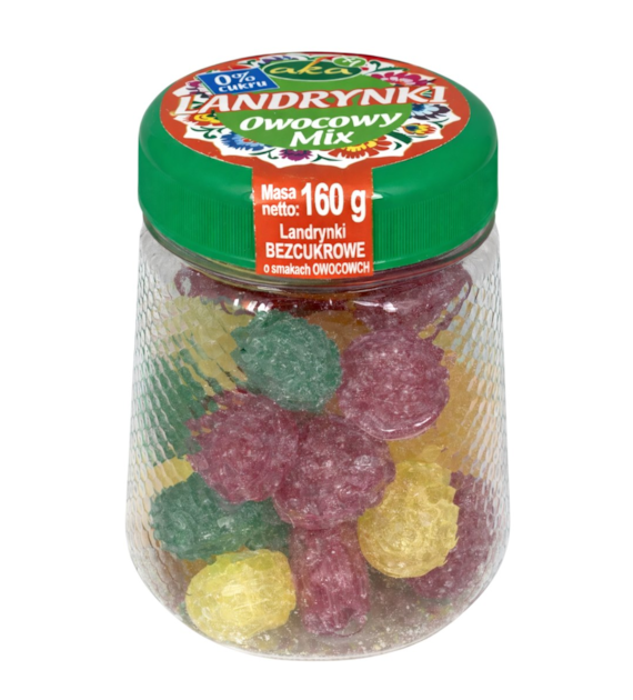 Landrynki owocowy mix ze stewią bez dodatku cukru 160g AKA