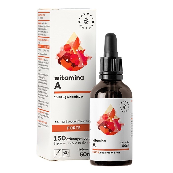 AURA HERBALS Witamina A Forte na oleju MCT - krople 50ml