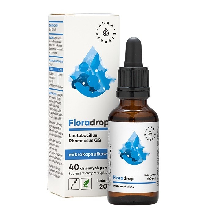 AURA HERBALS Floradrop - probiotyk mikrokapsułkowany Lactobacillus Rhamnosus GG - krople 20ml