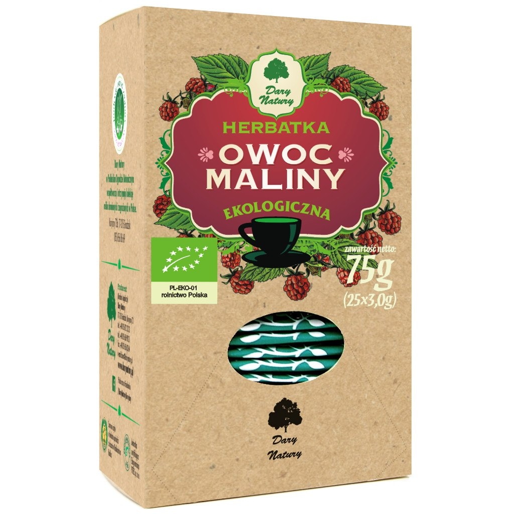 Herbatka Malina owoc 100% BIO 25*3g DARY NATURY