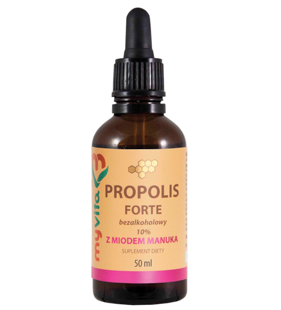 MyVita Propolis Forte bezalkoholowy z miodem Manuka 10% krople 50ml