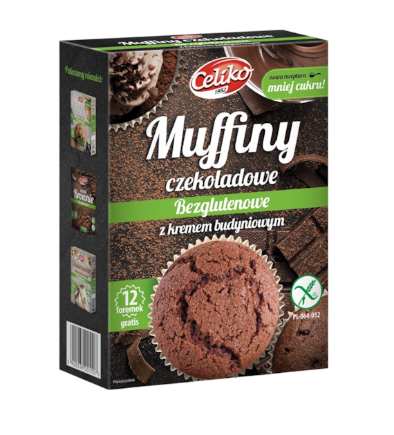 Muffiny czekoladowe z kremem budyniowym mieszanka bezglutenowa 310g CELIKO