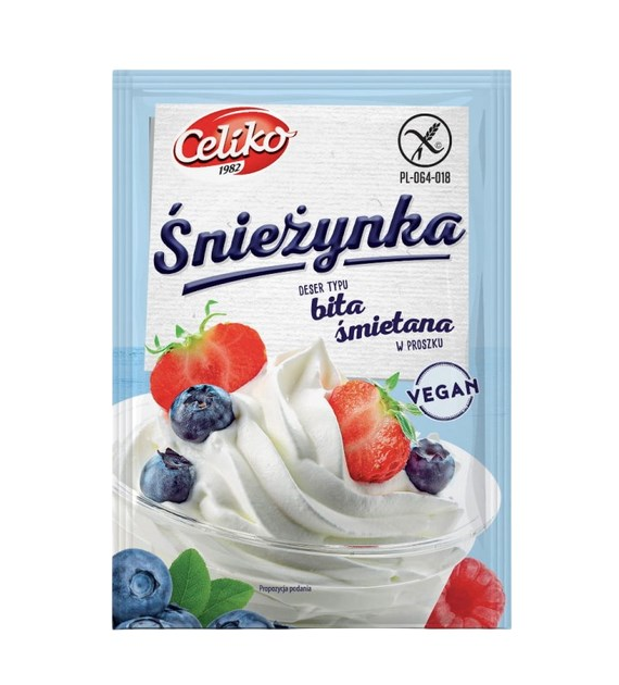 Śnieżynka deser typu bita śmietana w proszku bezglutenowa wegańska 50g CELIKO
