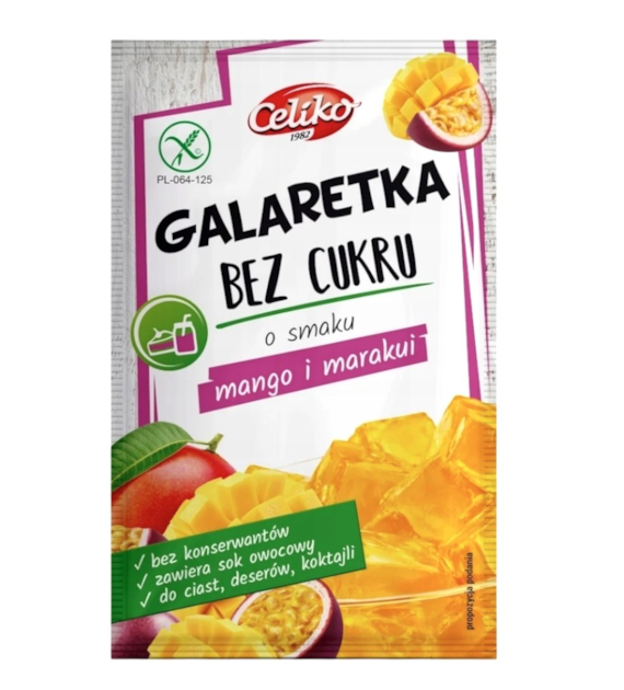 Galaretka o smaku mango i marakui bez cukru bezglutenowa 14g CELIKO