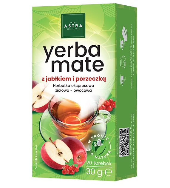 YERBA MATE z jabłkiem i porzeczką herbatka 20*1,5g ASTRA