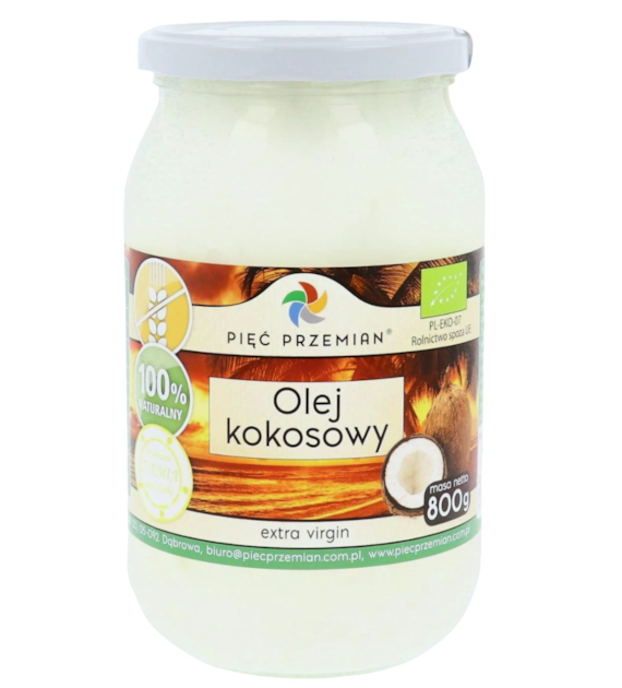 PIĘĆ PRZEMIAN Olej kokosowy BIO extra virgin 800g