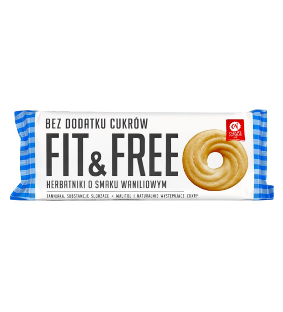 FIT&FREE Herbatniki waniliowe bez cukru 120g CUKRY NYSKIE