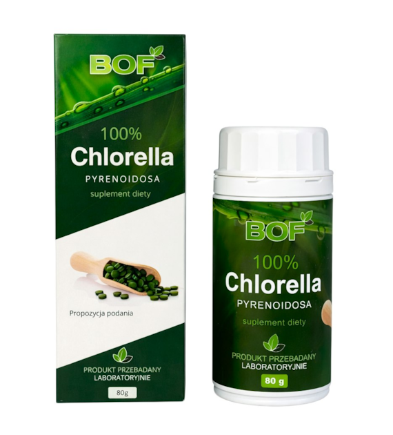 100% Chlorella Pyrenoidosa 80g (200mg, 400tabl.) BOF