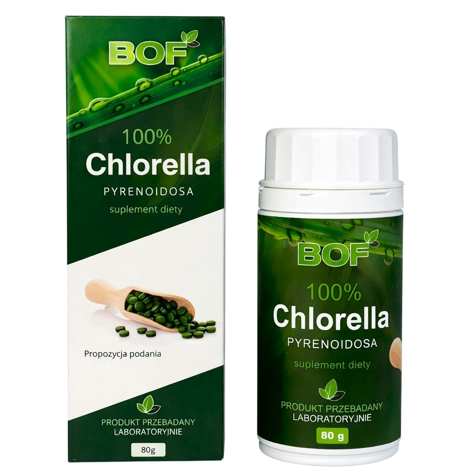 100% Chlorella Pyrenoidosa 80g (200mg, 400tabl.) BOF