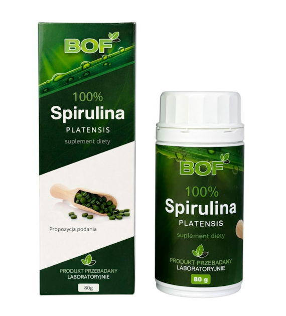 100% Spirulina Platensis 80g (200mg, 400tabl.) BOF