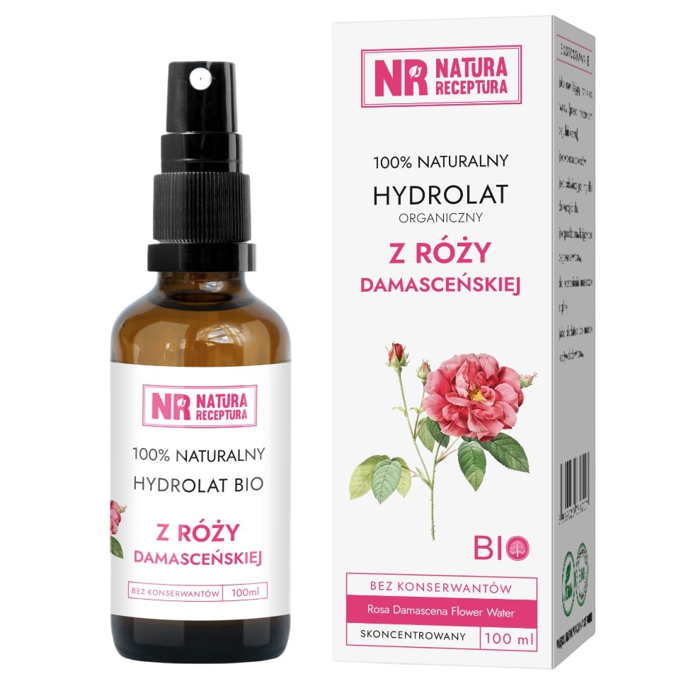 Hydrolat z róży damasceńskiej EKO 100ml NATURA RECEPTURA