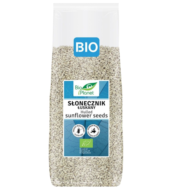 BIO PLANET Słonecznik łuskany bezglutenowy BIO 800g