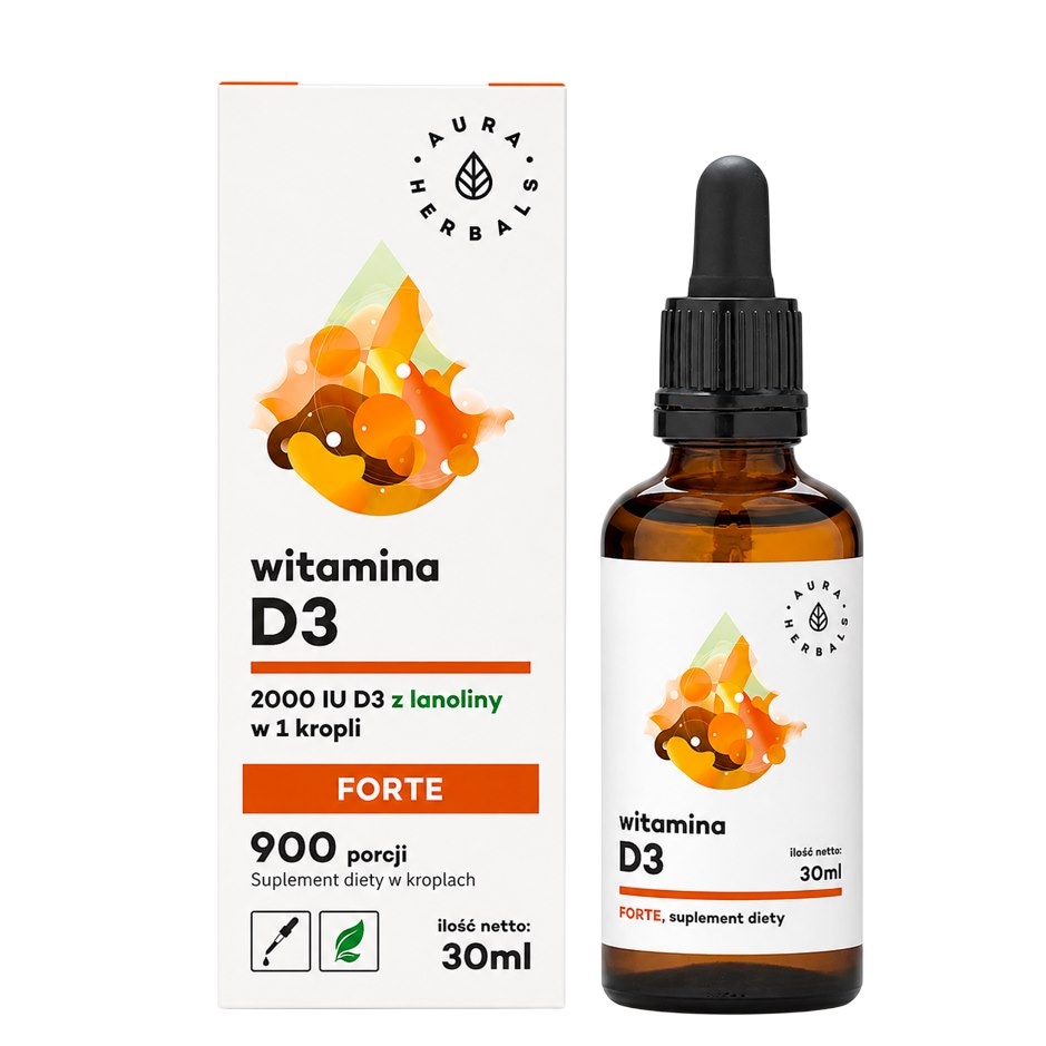 AURA HERBALS Witamina D3 Forte 2000 IU - krople 30ml