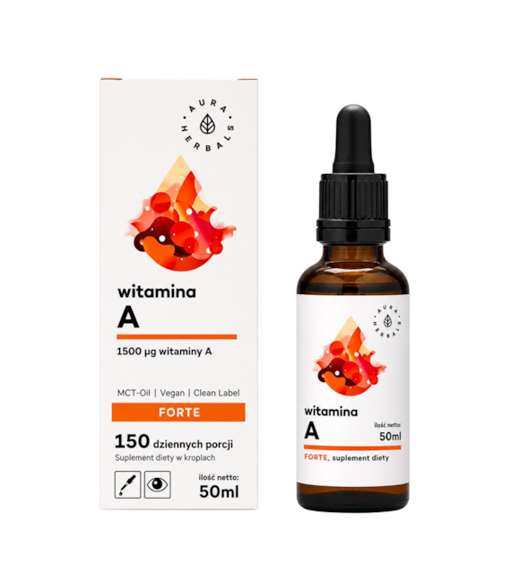 AURA HERBALS Witamina A Forte na oleju MCT - krople 50ml
