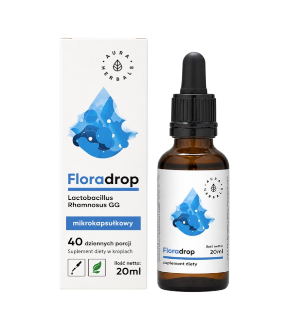 AURA HERBALS Floradrop - probiotyk mikrokapsułkowany Lactobacillus Rhamnosus GG - krople 20ml