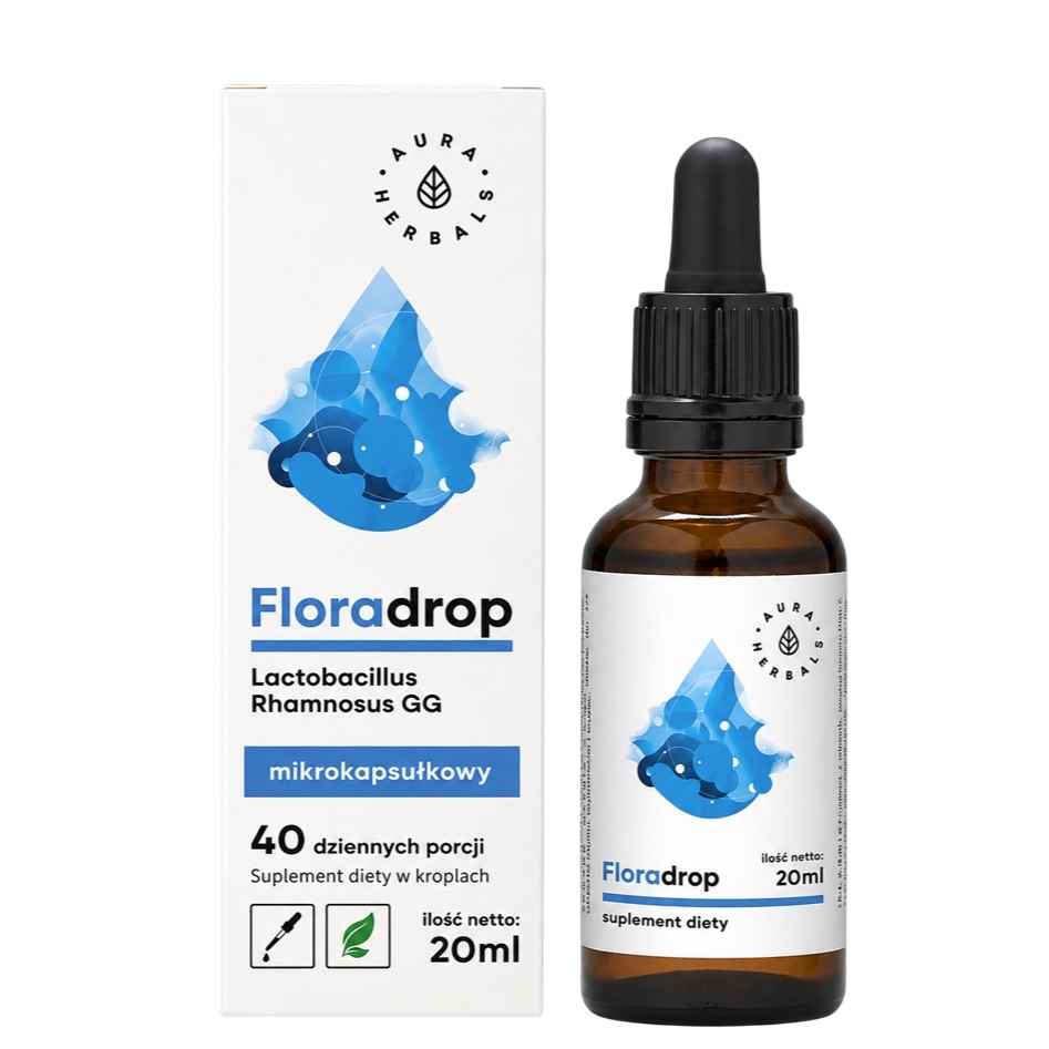 AURA HERBALS Floradrop - probiotyk mikrokapsułkowany Lactobacillus Rhamnosus GG - krople 20ml