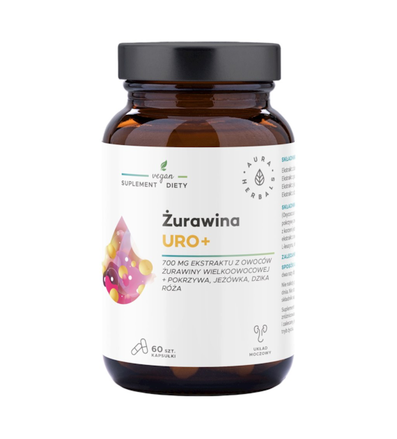 AURA HERBALS Żurawina Uro+ 60 veg. kaps.