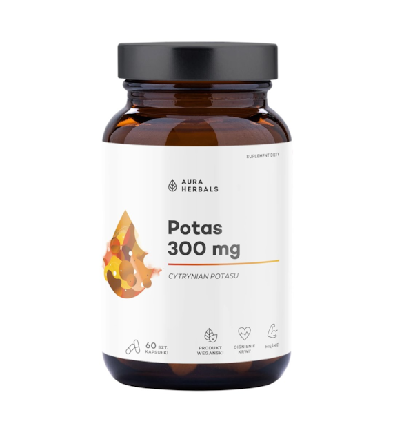 AURA HERBALS Potas 300mg, 60 veg. kaps.