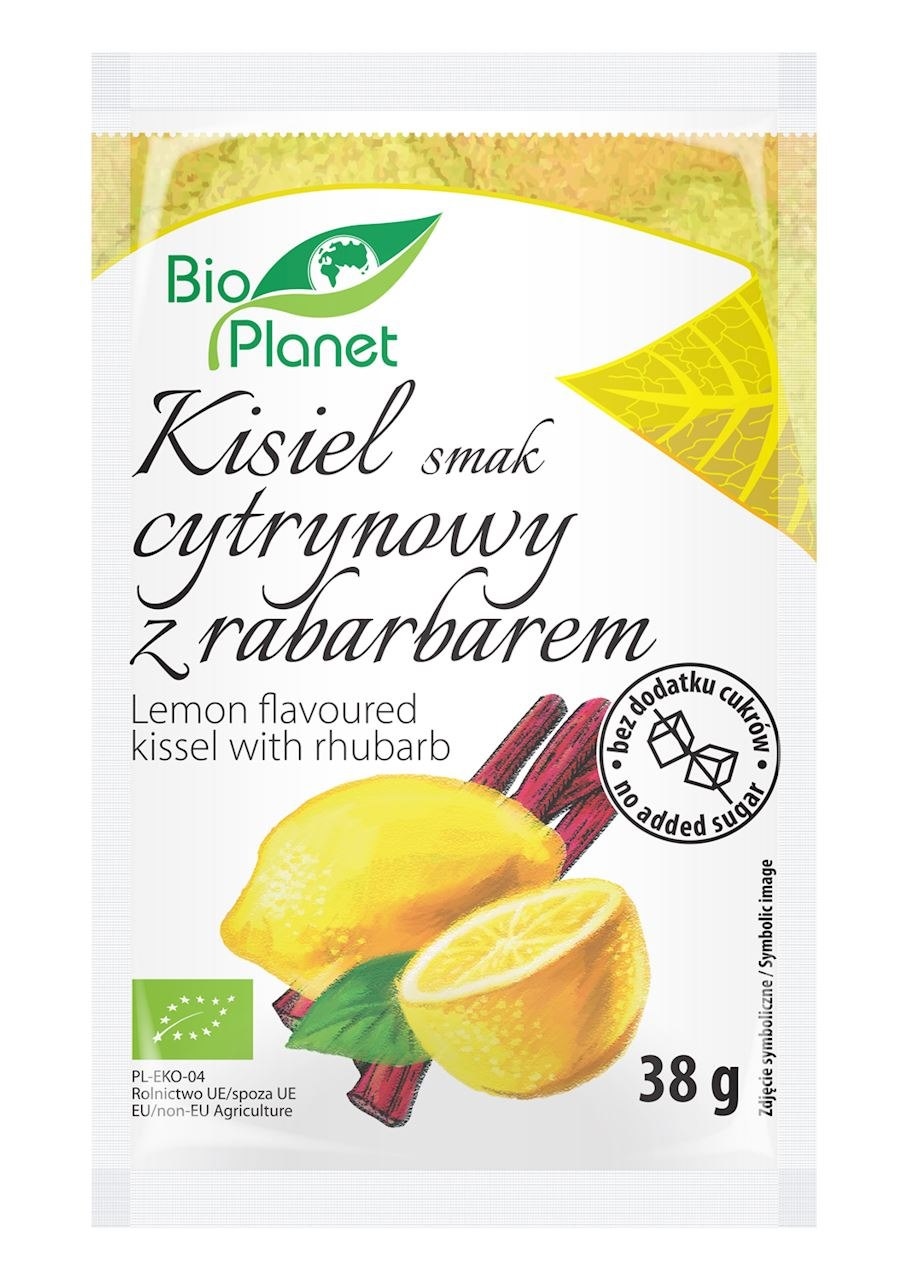 BIO PLANET Kisiel o smaku cytrynowym z rabarbarem BIO 38g