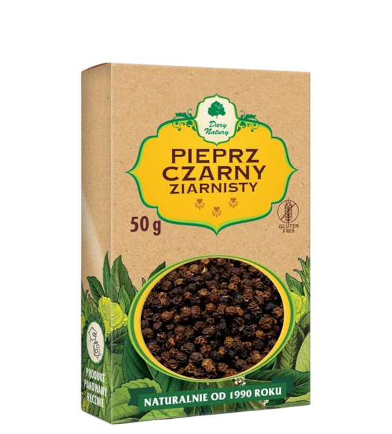 Pieprz czarny ziarnisty 50g DARY NATURY