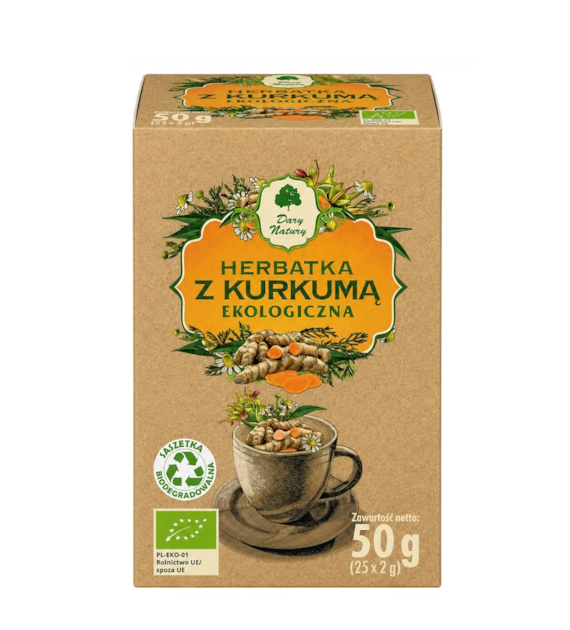 Herbatka z Kurkumą fix BIO 25*2g DARY NATURY