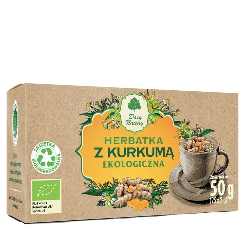 Herbatka z Kurkumą fix BIO 25*2g DARY NATURY