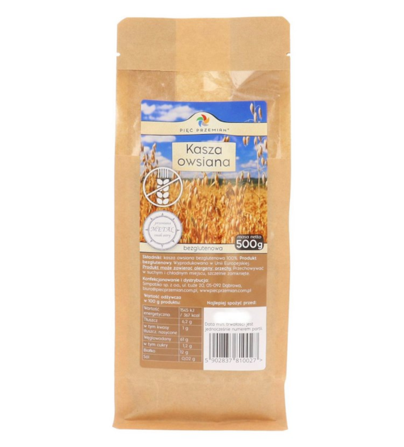 PIĘĆ PRZEMIAN Kasza owsiana bezglutenowa 500g