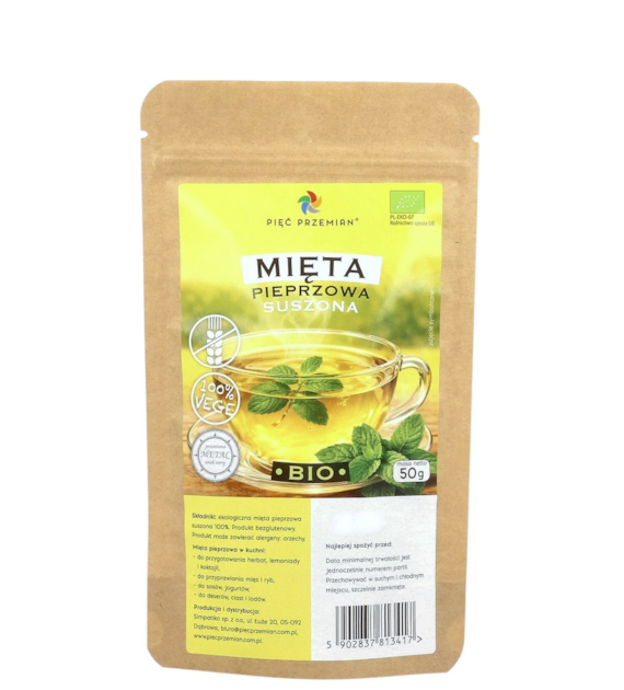 PIĘĆ PRZEMIAN Mięta pieprzowa suszona BIO 50g
