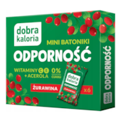 DOBRA KALORIA Mini batoniki ODPORNOŚĆ żurawina + wit. C, E, acerola 6x17g KUBARA