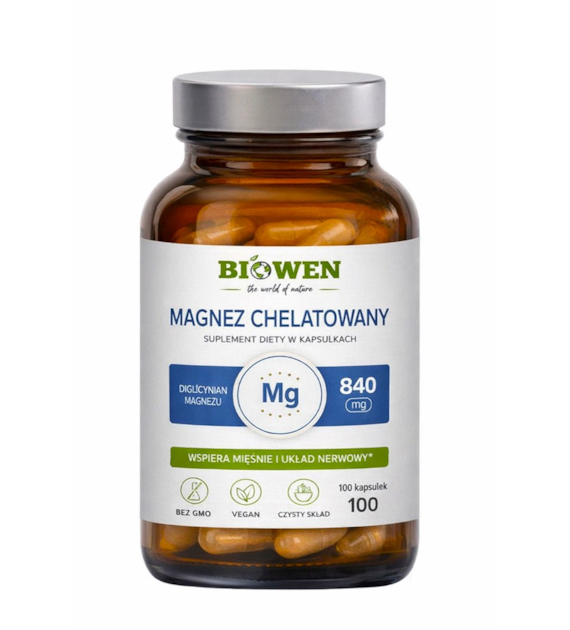 BIOWEN Magnez Chelatowany - Diglicynian - 100 kaps.