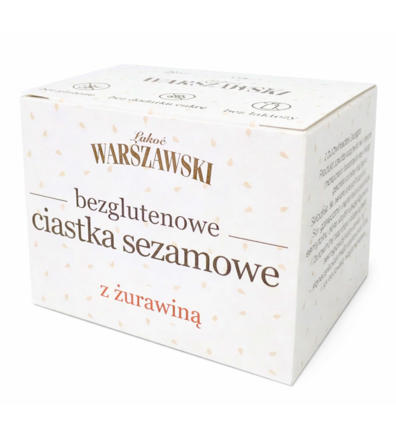 ŁAKOĆ WARSZAWSKI - Ciastka sezamowe z żurawiną bezglutenowe 150g
