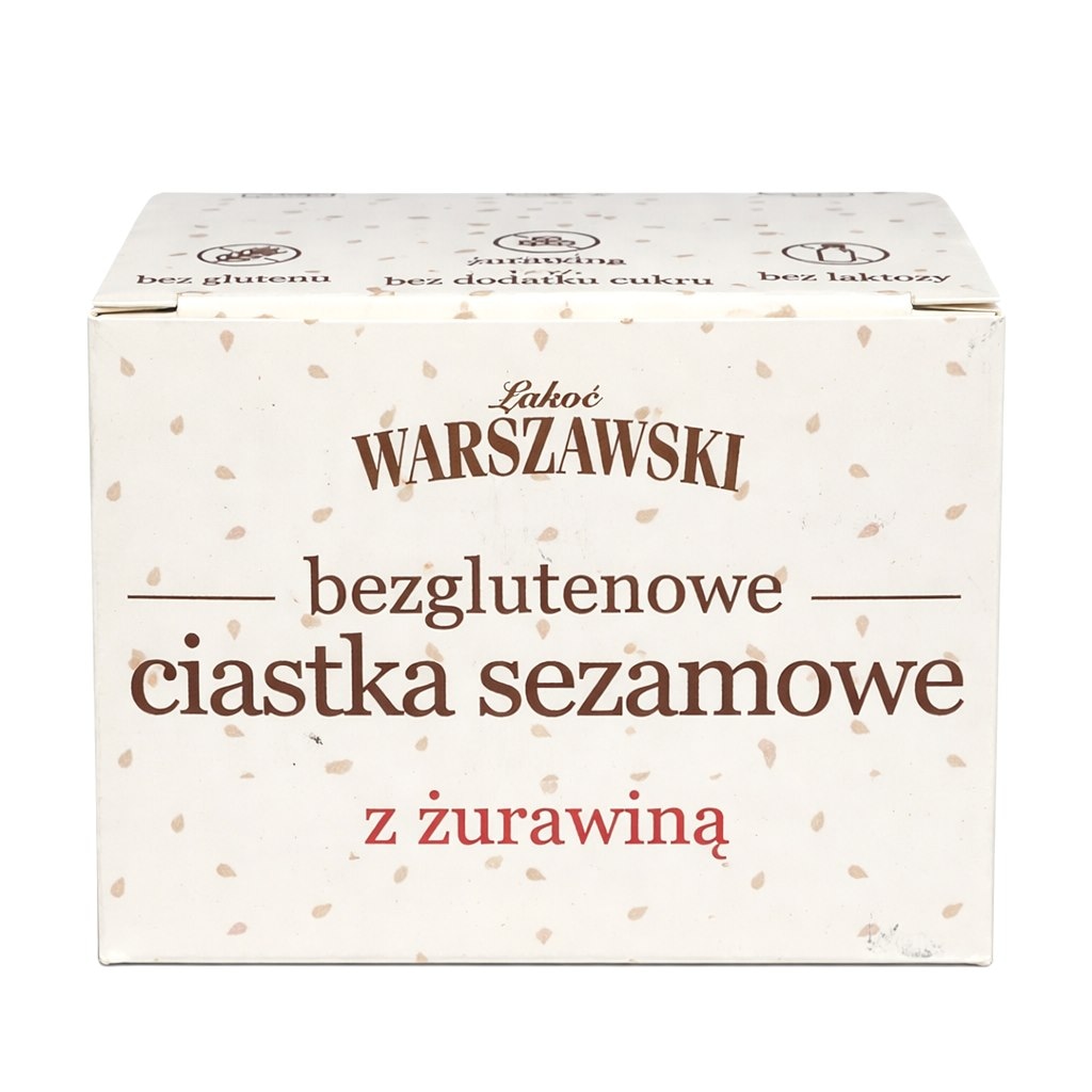 ŁAKOĆ WARSZAWSKI - Ciastka sezamowe z żurawiną bezglutenowe 150g