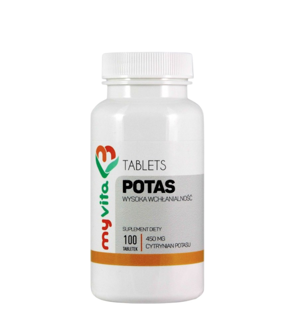 MyVita Potas 100tabl. - Cytrynian potasu