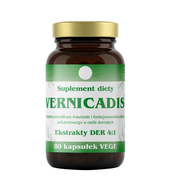 VERNICADIS ekstrakty DER 4:1 80 kaps. - suplement diety - wrotycz, piołun, dziurawiec, goździk, mniszek, kminek, mięta, tymianek