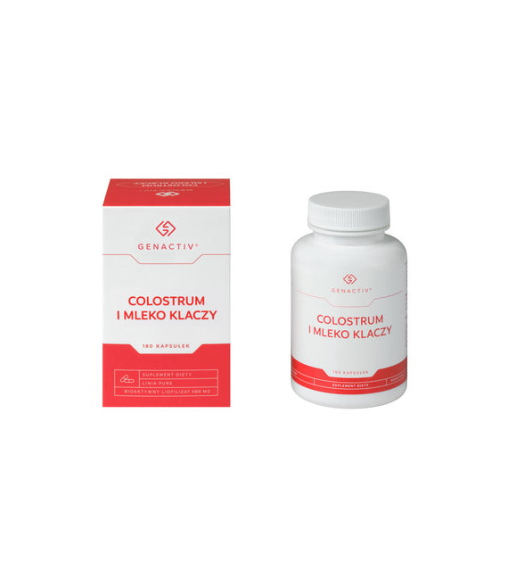 GENACTIV Colostrum i Mleko klaczy 180 kaps. - bioaktywny liofilizat 2h