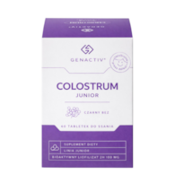 GENACTIV Colostrum Junior czarny bez 100mg 60 tabletek do ssania - bioaktywny liofilizat 2h