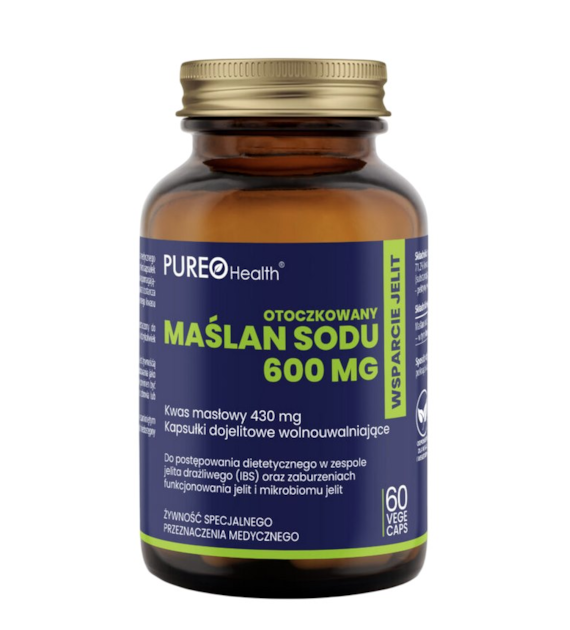 PUREO HEALTH Maślan sodu 600 mg, 60 kaps.